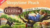 Celestial Seasonings Sleepytime Peach front packaging showing natural ingredients and artwork