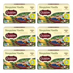 Celestial Seasonings front packaging showing product name and vanilla benefit