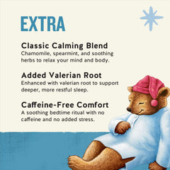 Celestial Seasonings steaming cup of tea conveying calming evening routine