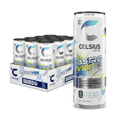 CELSIUS front can view showing Astro Vibe Blue Razz and energetic design for motivation