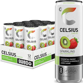 CELSIUS front can showing kiwi strawberry flavor and energizing benefit