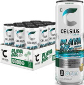 CELSIUS front can showing vibrant Playa Vibe label and bold energy branding benefit