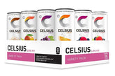CELSIUS slim can front packaging showing vibrant label and energy benefit