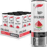 CELSIUS front can view showing Sparkling Watermelon branding and benefits