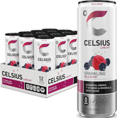 CELSIUS front packaging showing 12-pack and branding for convenient energy