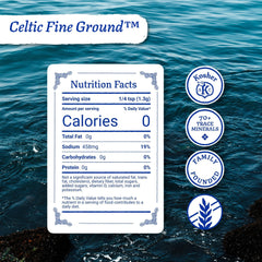 Celtic Sea Salt spoonful over bowl ready to season, precise portion control