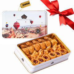 Çerez Pazarı embossed tin front view showing gift-ready presentation and premium look
