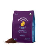 Chamberlain Coffee front package view showing organic espresso dark roast benefits