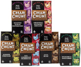 Char Crust front packaging assortment showing six-seasoning jars and variety benefits