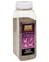 Char Crust front packaging showing 20 oz shaker and bold label, highlights convenience