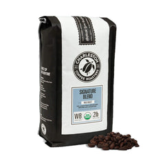 Charleston Coffee Roasters front bag view showing branding and organic label for clear benefit