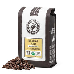 Charleston Coffee Roasters front packaging showing 28oz bag and branding benefits