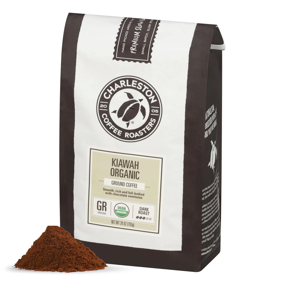 Charleston Coffee Roasters front packaging showing brand and 28oz size for freshness