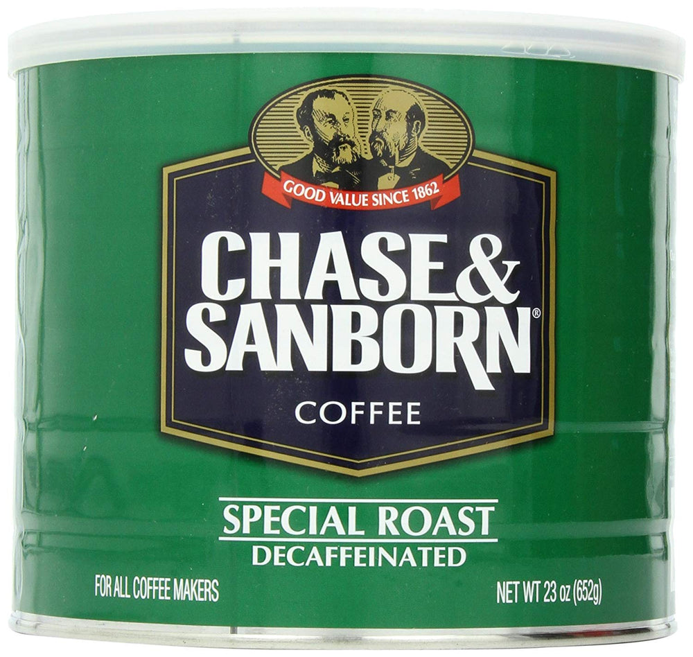 Chase & Sanborn front can showing label and recyclable steel can for freshness