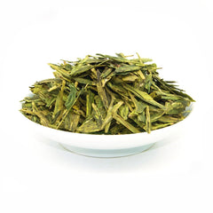 ChaWuWarmSun loose Longjing leaves close-up showing whole-leaf quality