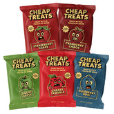 CHEAP TREATS front packaging showing berry variety and convenient 20-pack