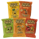 CHEAP TREATS front packaging showing 20 tropical variety sour bite bags for easy stocking