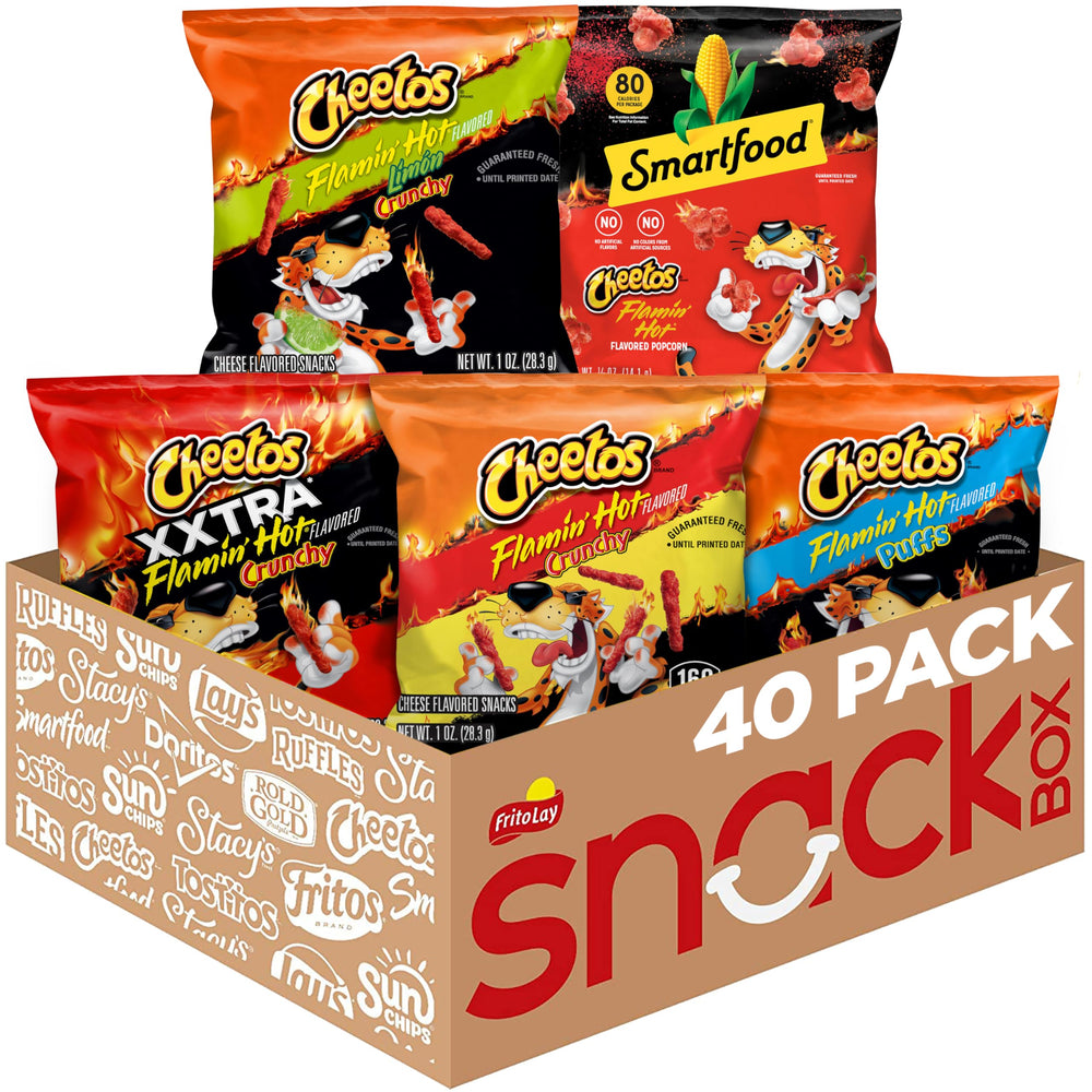 Cheetos Flamin' Hot mix front packaging showing variety pack and count