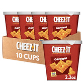 Cheez-It original front cup packaging showing brand and portability benefit