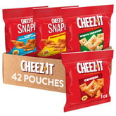 Cheez-It front box showing all included pouch varieties and convenience