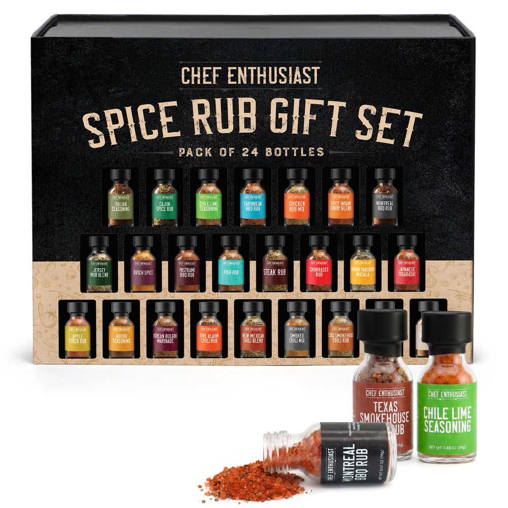 Chef Enthusiast boxed set front packaging showing 24 sampler packs for gifting