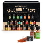 Chef Enthusiast boxed set front packaging showing 24 sampler packs for gifting