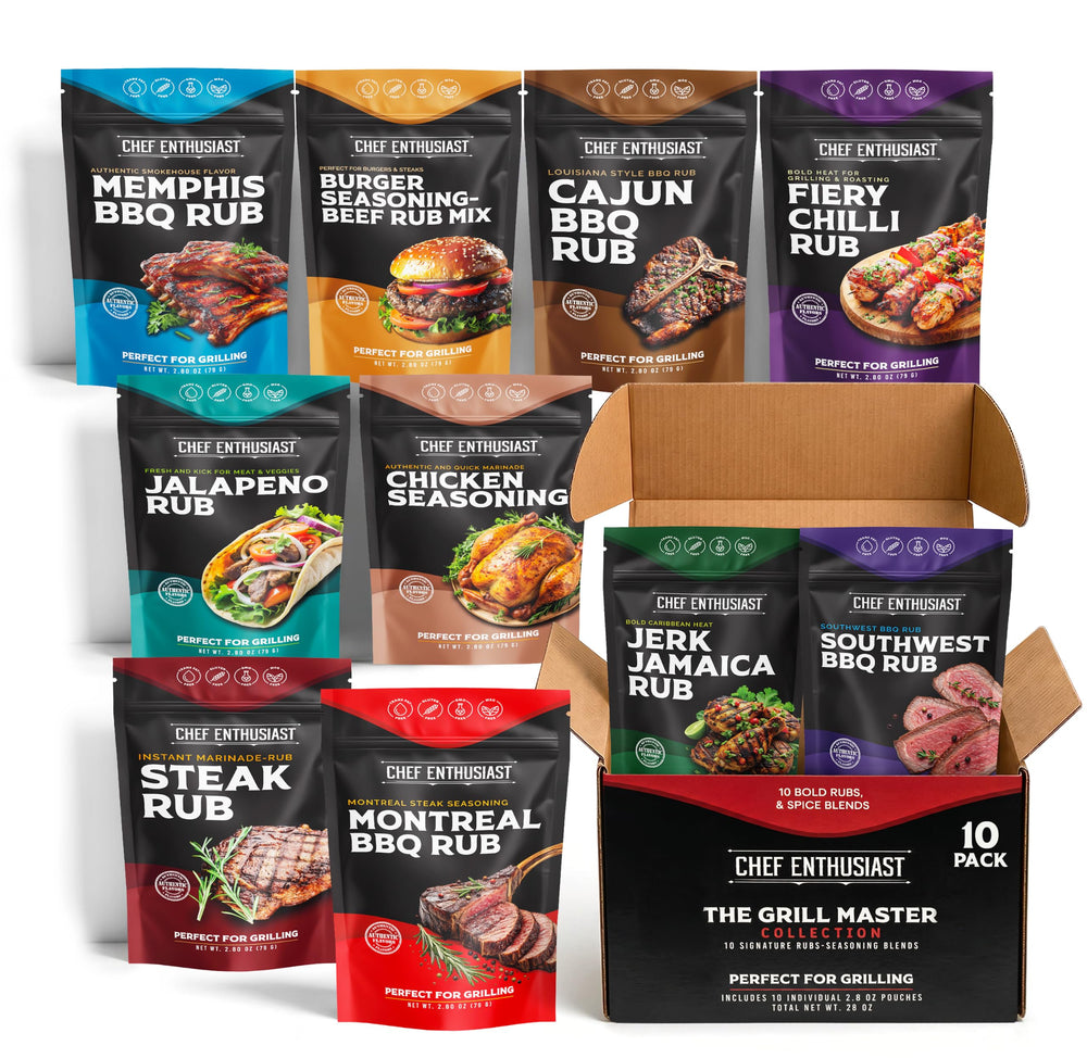 Chef Enthusiast front packaging showing all ten jars and gift-ready appeal