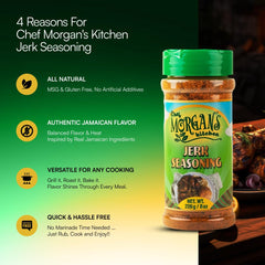 Chef Morgan's Kitchen open jar with spoon ready to dispense seasoning for convenient use