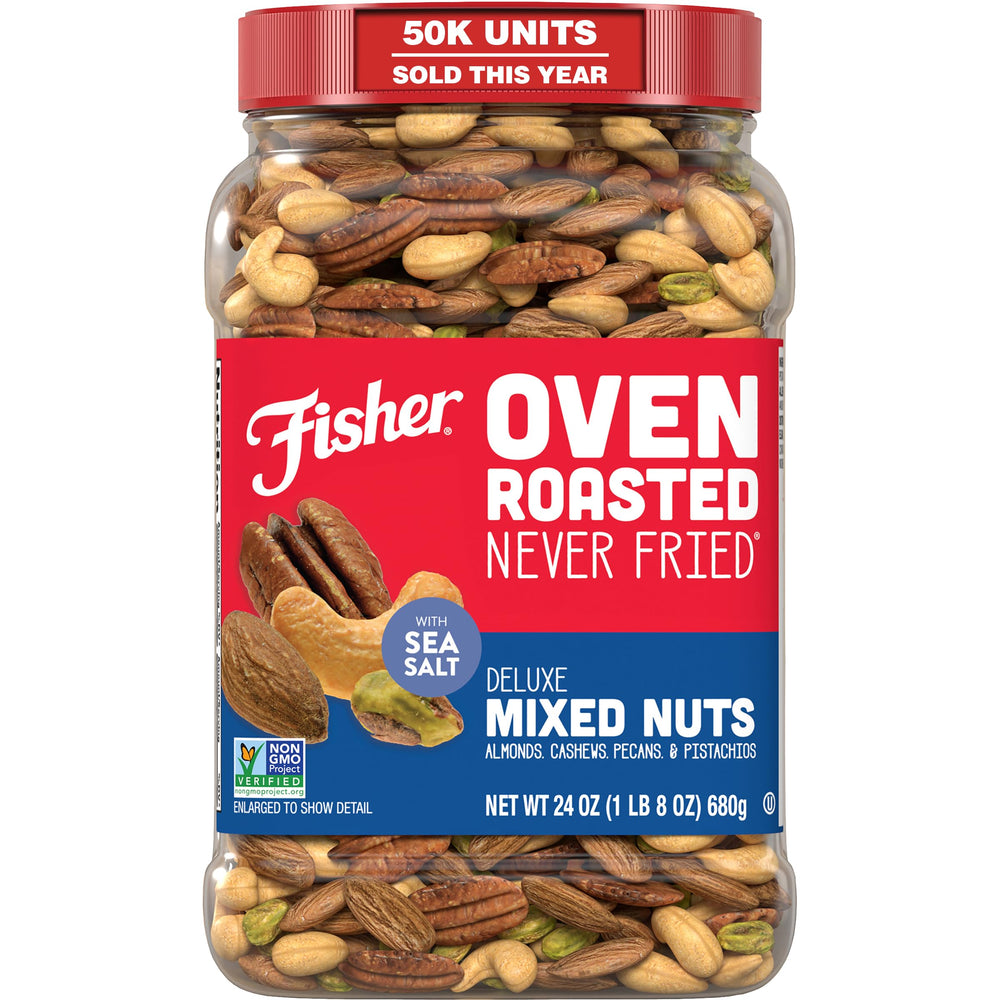 CHEF'S NATURALS Fisher front canister showing label and size, convenient pantry benefit