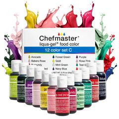Chefmaster front packaging showing 12-color set and clear product view for quick selection