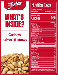 CHEF'S NATURALS close-up of cashew halves and pieces highlighting crunchy texture