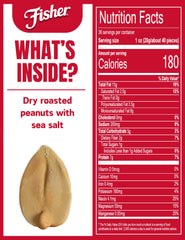CHEF'S NATURALS Fisher clear jar close-up revealing golden roasted peanuts and freshness