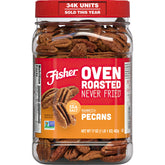 CHEF'S NATURALS Fisher front canister showing 17 ounce packaging and resealable lid benefits freshness