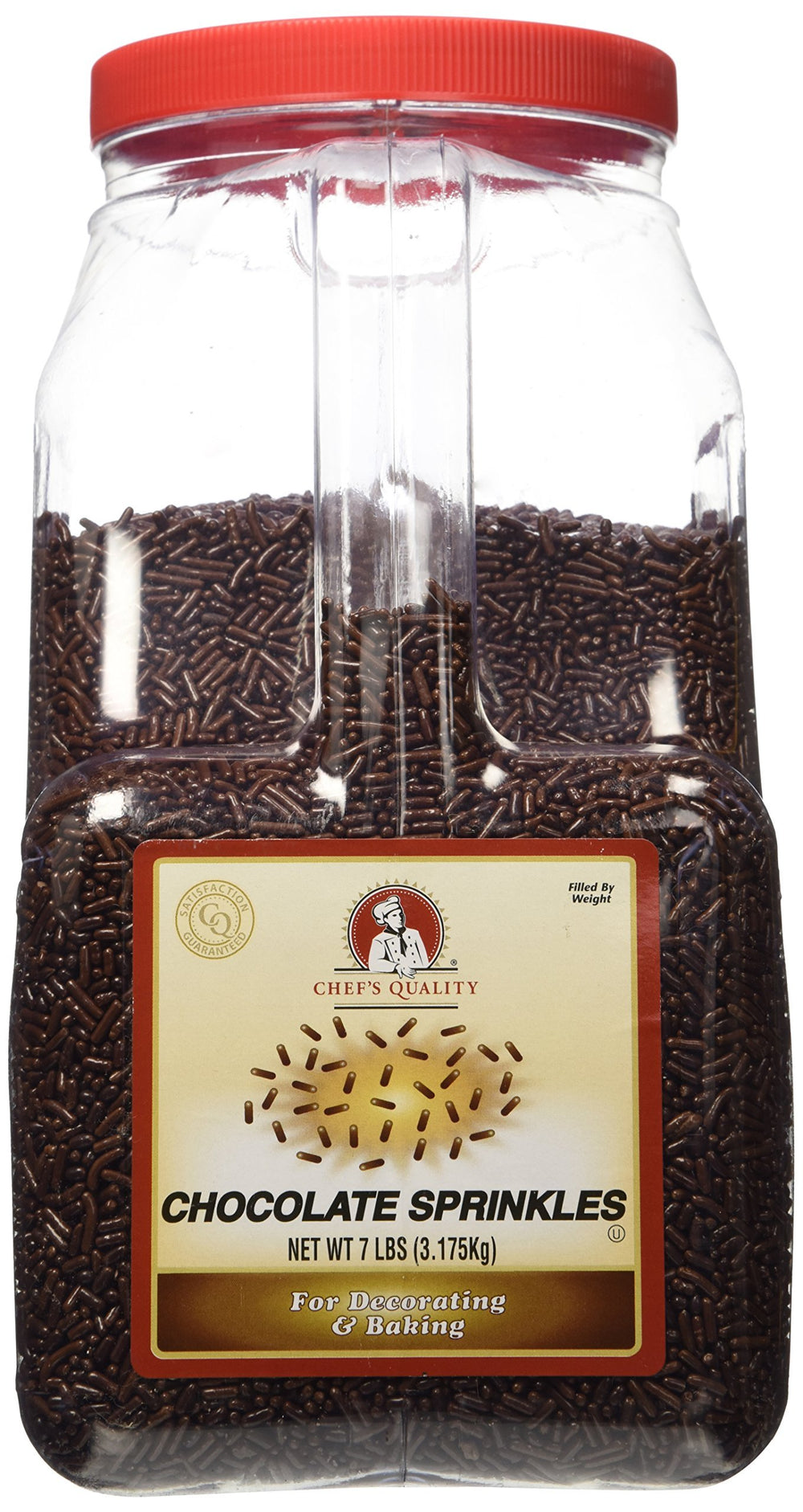 Chef's Quality front packaging showing 7 lb reclosable container for easy storage