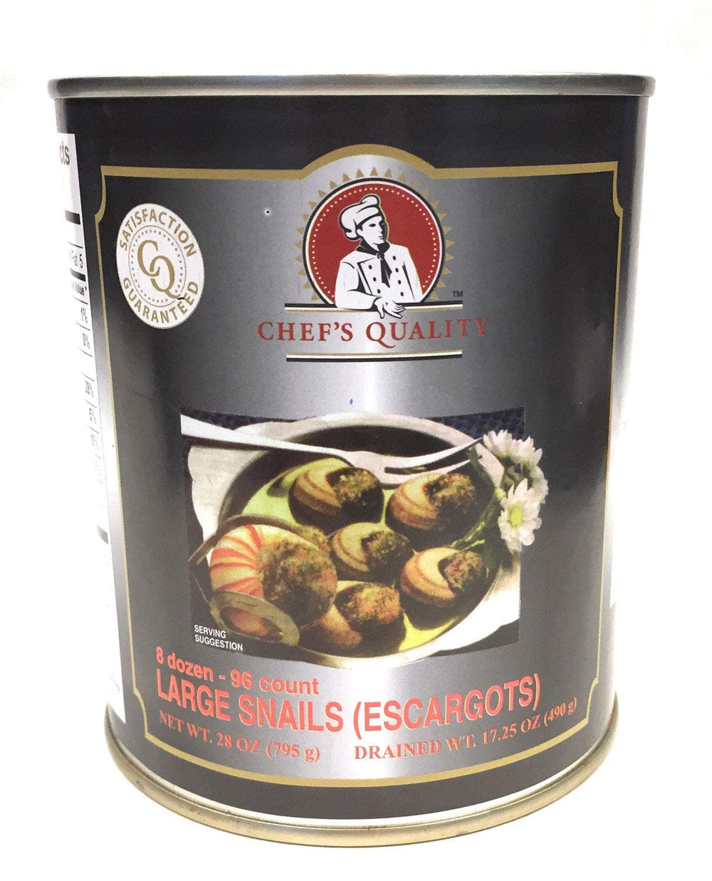 Chef's Quality front can label showing product and count, clear storage benefit