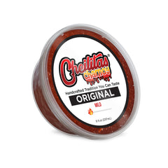 Cheilitas Chamoy front jar showing label and 8 oz size for easy identification and use