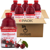 Cheribundi front packaging showing full 32 fl oz bottle and label benefits
