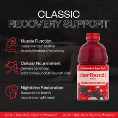 Cheribundi pouring into glass demonstrating vibrant color and ready-to-drink convenience