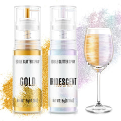 Cherrysea front packaging showing dual gold and iridescent sparkle bottles for easy decorating