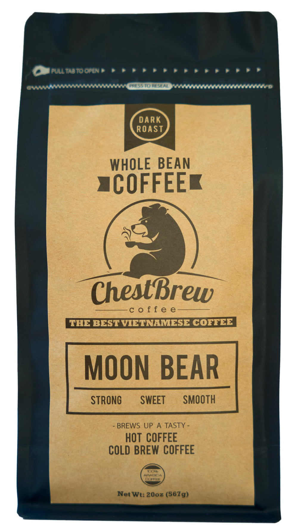 ChestBrew Moon Bear front packaging showing label and 20 oz size advantage