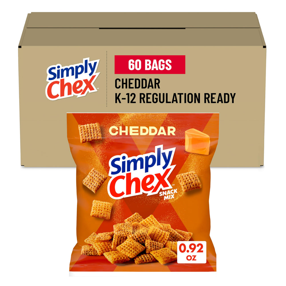Chex Mix front packaging showing product branding and case count benefits