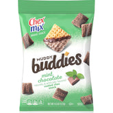Chex Mint Muddy Buddies front packaging showing brand and flavor benefit