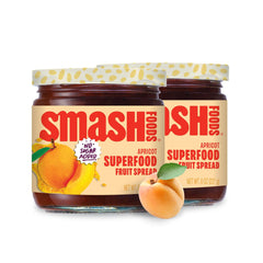 Chia Smash front jar label showing apricot jam and clean ingredient appeal