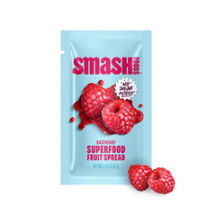 Chia Smash front packaging showing 10 raspberry squeeze packets and clear branding