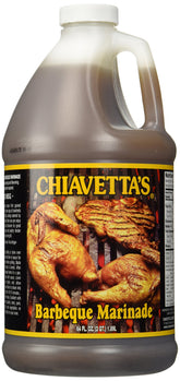 Chiavetta's 64 oz bottle front label showing brand and classic marinade benefit