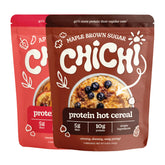 ChiChi front packaging Maple Brown Sugar showing protein-rich benefits
