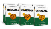 Chickapea front packaging showing three-shape variety and clear ingredient claim for convenience