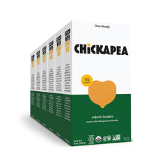 Chickapea front packaging showing organic lasagne and benefits