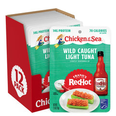 Chicken of the Sea packet front view showing bold Frank’s RedHot flavor benefit