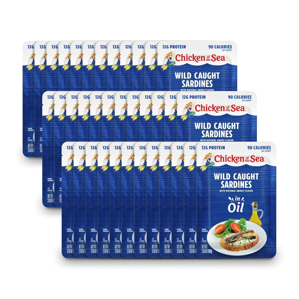 Chicken of the Sea front packet showing brand and portable protein benefit